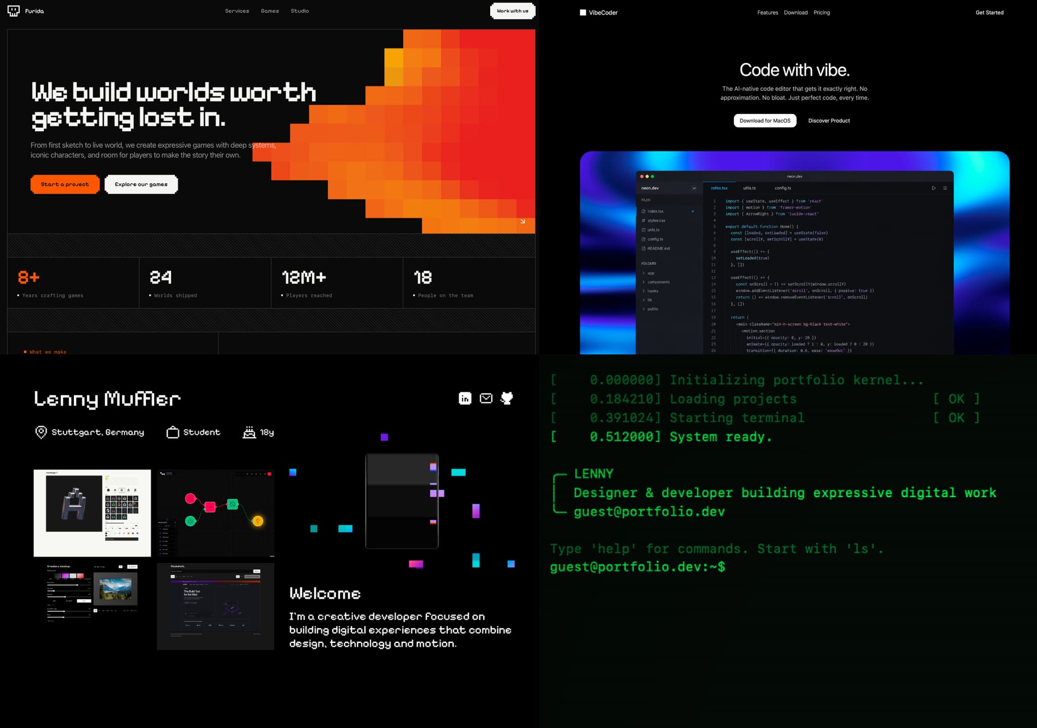A gallery of finished Noweb website templates